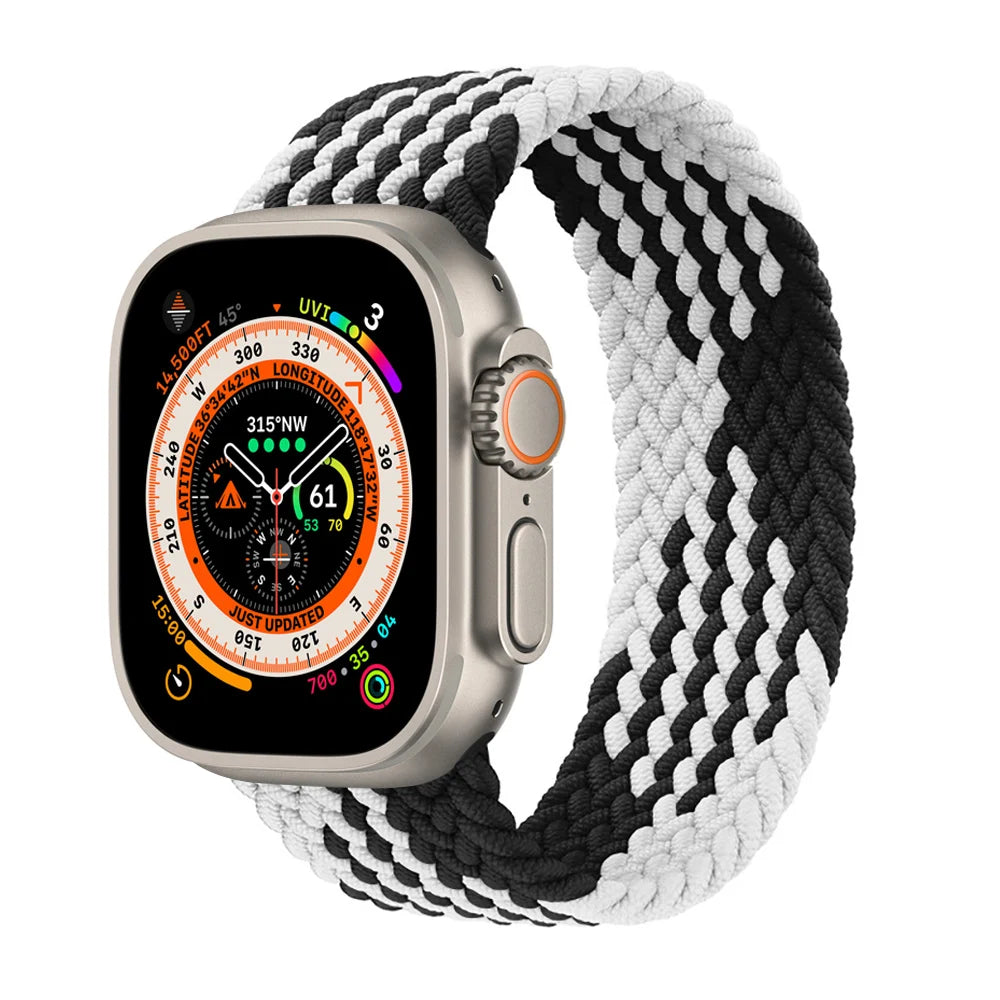 Braided Solo Loop For Apple Watch band 44mm 40mm 45mm 41mm 49mm 42mm 46mm band Apple Watch Series 10 9 SE 8 7 6 5 4 Ultra 2 Band