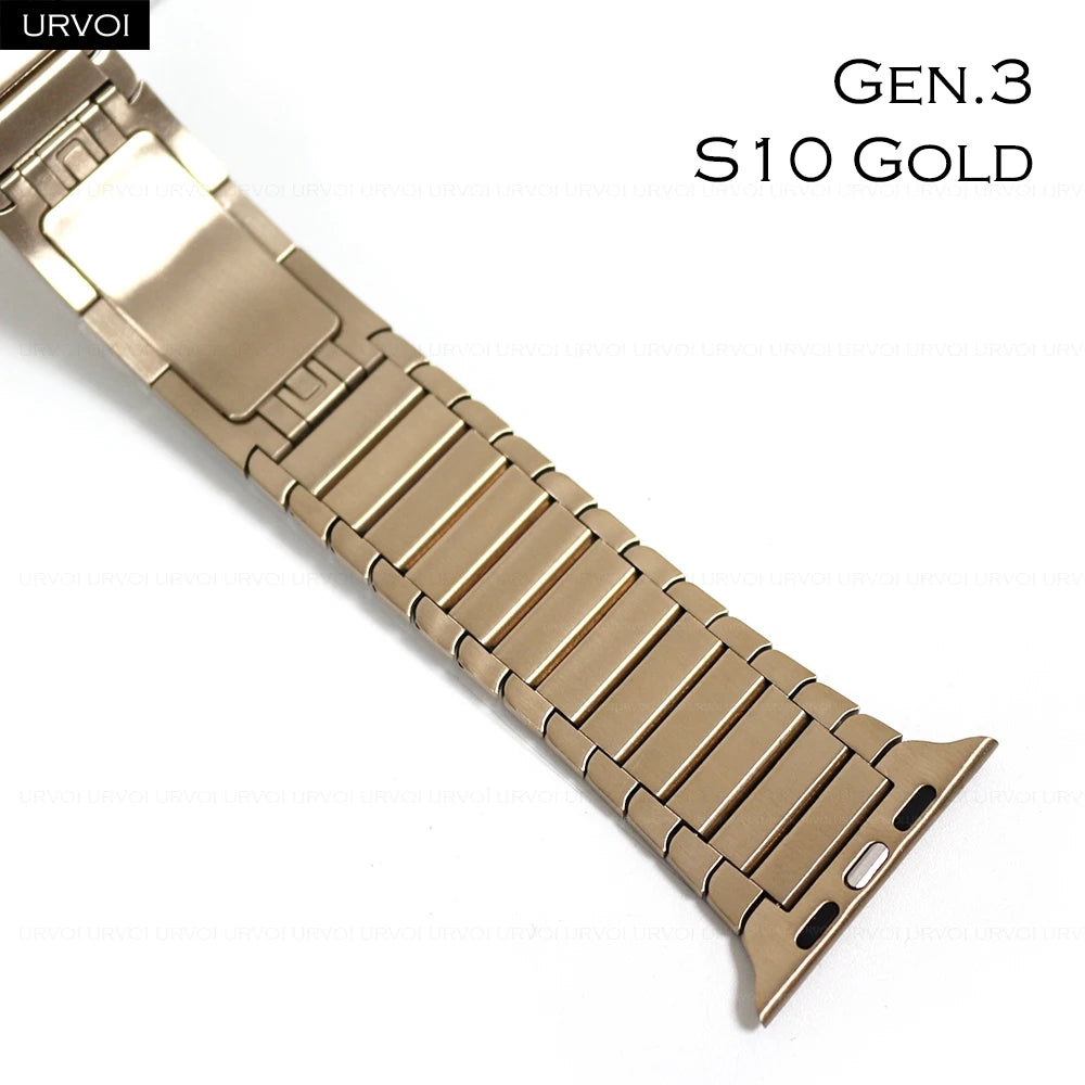 URVOI band for Apple Watch Ultra 3 2 Link band gen.1 3 stainless steel band butterfly clasp wristband for Apple Watch 45mm 46mm 49mm
