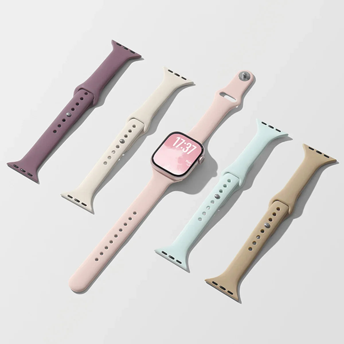 Slim WatchBands for Apple Watch band Series 9 8 7 6 5 4 SE Ultra 2 49mm Sport band Silicone band Apple Watch 41mm 44mm 40mm 45mm