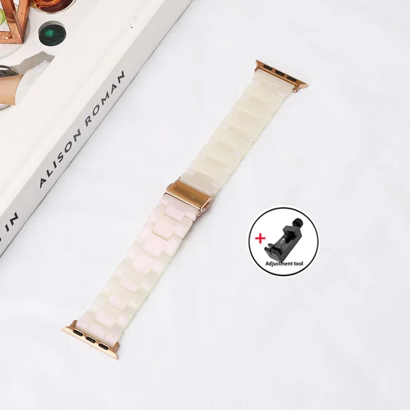 Resin band for Apple Watch band 44mm 40mm 45mm 49mm 38mm 42mm 41mm Fashion Wrist band for Apple Watch Series 8 7 6 5 4 3 2 1 Ultra 2