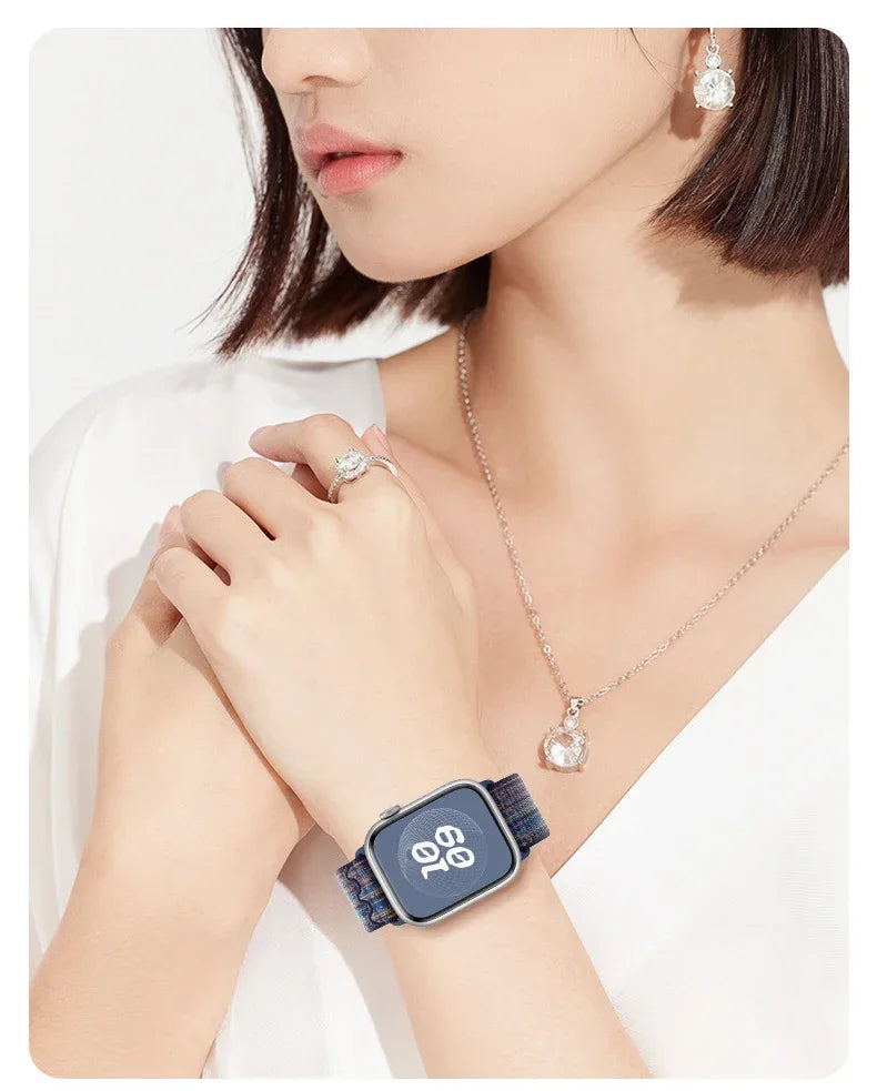 Sport Loop band for Apple Watch band Ultra 2 49mm 45mm 41mm 38mm 44mm Nylon band Apple Watch Series 10 9 8 7 6 5 4 SE 46mm 42mm