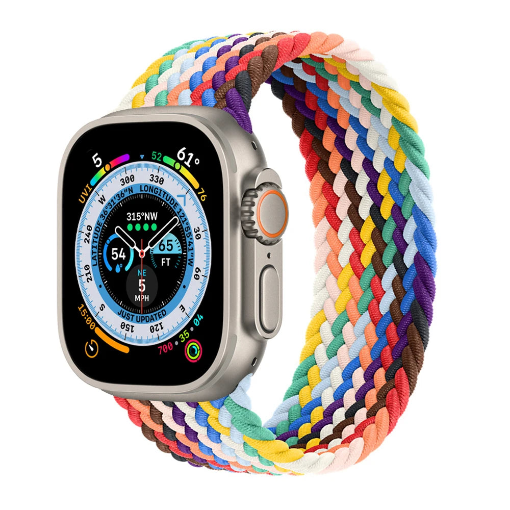 Braided Solo Loop For Apple Watch band 44mm 40mm 45mm 41mm 49mm 42mm 46mm band Apple Watch Series 10 9 SE 8 7 6 5 4 Ultra 2 Band