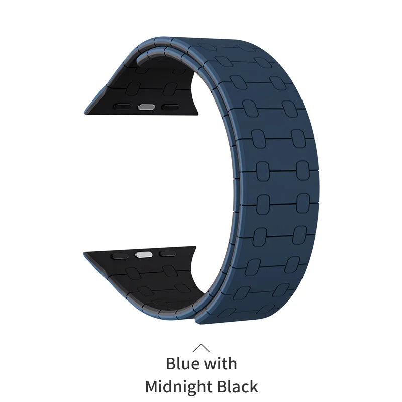 PZOZ Silicone Watch band For Apple Watch Ultra 3 2 49mm Chain Magnetic Wrist band For Apple Watch Series 11 10 9 8 Wristband