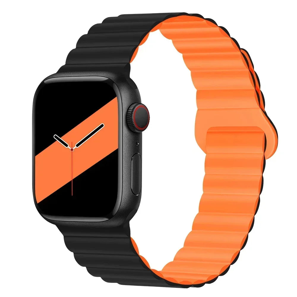 Magnetic band For Apple Watch band 45mm 38mm 49mm 40mm 42mm 41mm Silicone Sport band Apple Watch Series Ultra 10 9 6 5 7 8 SE 44mm