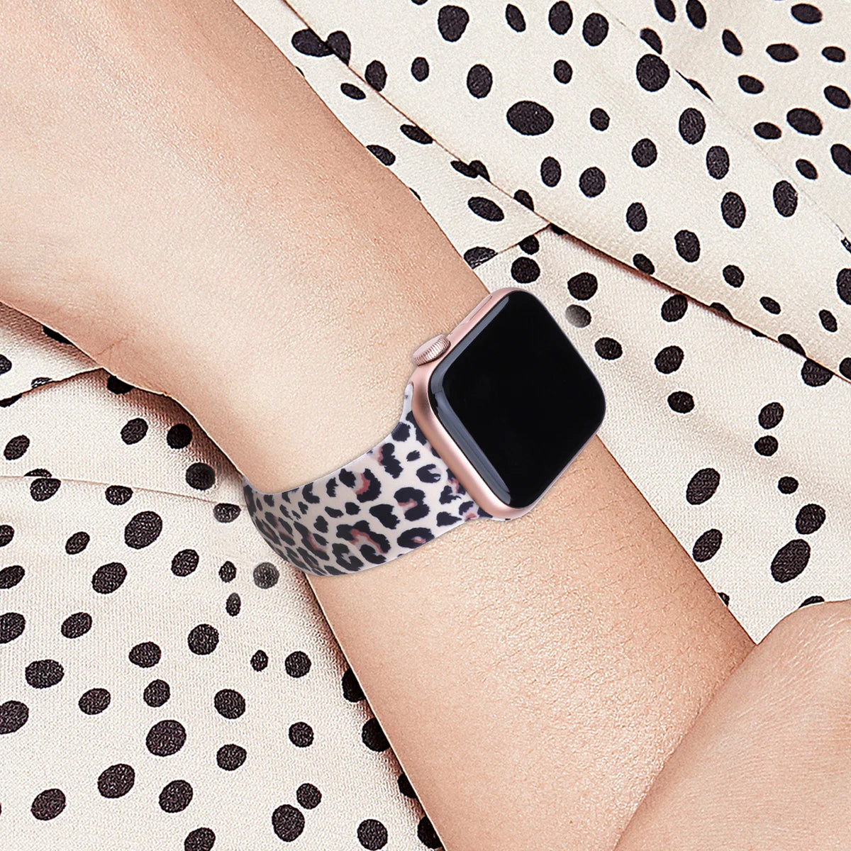 For Apple Watch 38mm 40mm 41mm 44mm 45mm Series 10 42mm 46mm 49mm Animal print silicone watchband for Apple Watch Series 10 9 8 7 6 5 4 3 2