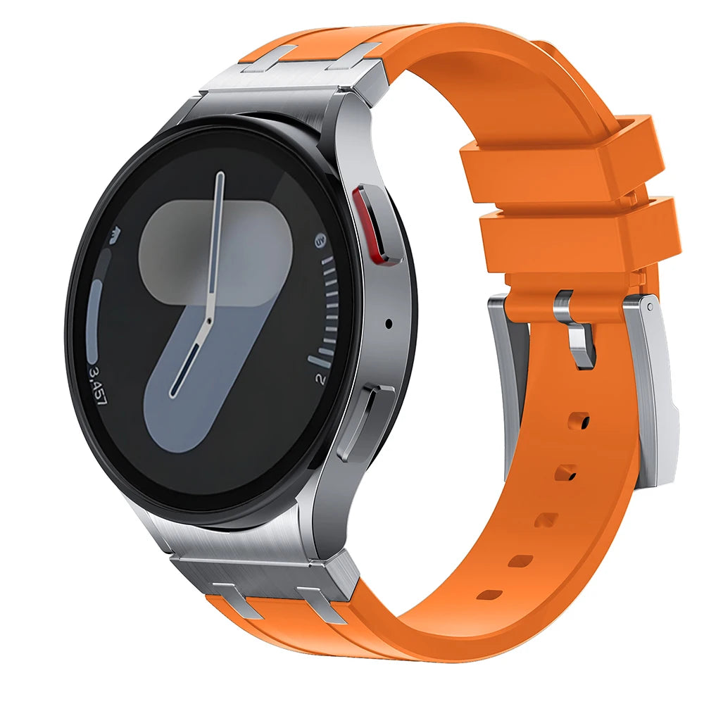 Silicone band for Samsung Galaxy Watch 7 40mm 44mm 6 4 classic 46 47mm 42 43mm 5 pro 45mm watchband no gaps men sports bracelet