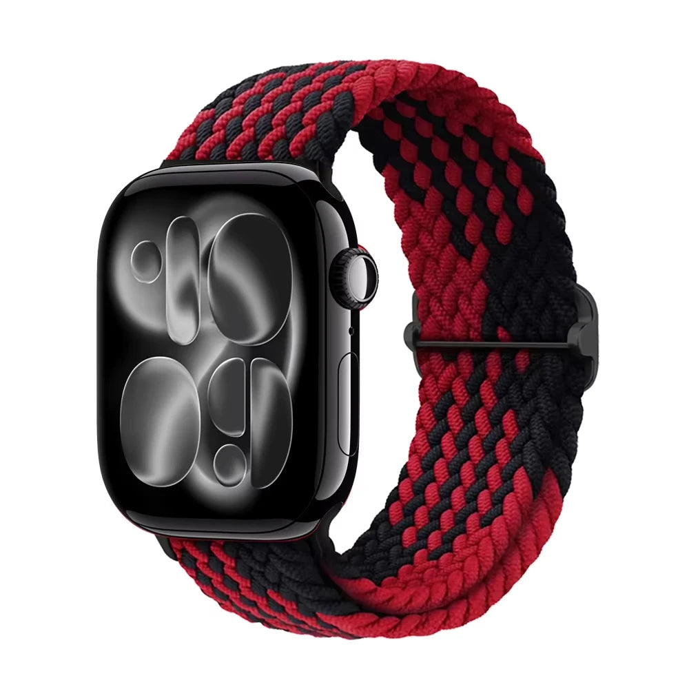 Braided band For Apple Watch band 44mm 45mm 49mm 46mm 40mm 41mm 38mm Elastic Adjustable Nylon band Apple Watch Series 11 10 9 8 SE 7 Ultra3