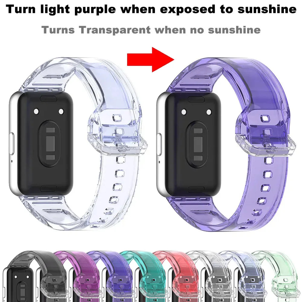 TPU Watchband For Samsung Fit3 Transparent Change Color Light Wrist Bracelet For Samsung Fit 3 Strap Silicone Replacement Strap