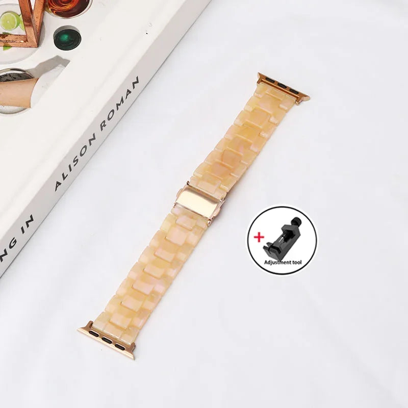 Resin band for Apple Watch band 44mm 40mm 45mm 49mm 38mm 42mm 41mm Fashion Wrist band for Apple Watch Series 8 7 6 5 4 3 2 1 Ultra 2