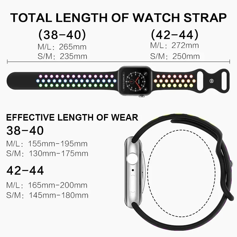 Sport Silicone band For Apple Watch band 45mm 44mm Ultra 2 49mm 40mm 41mm 38mm 42mm 46mm Pride band Series 10 9 8 SE 7 6 Band