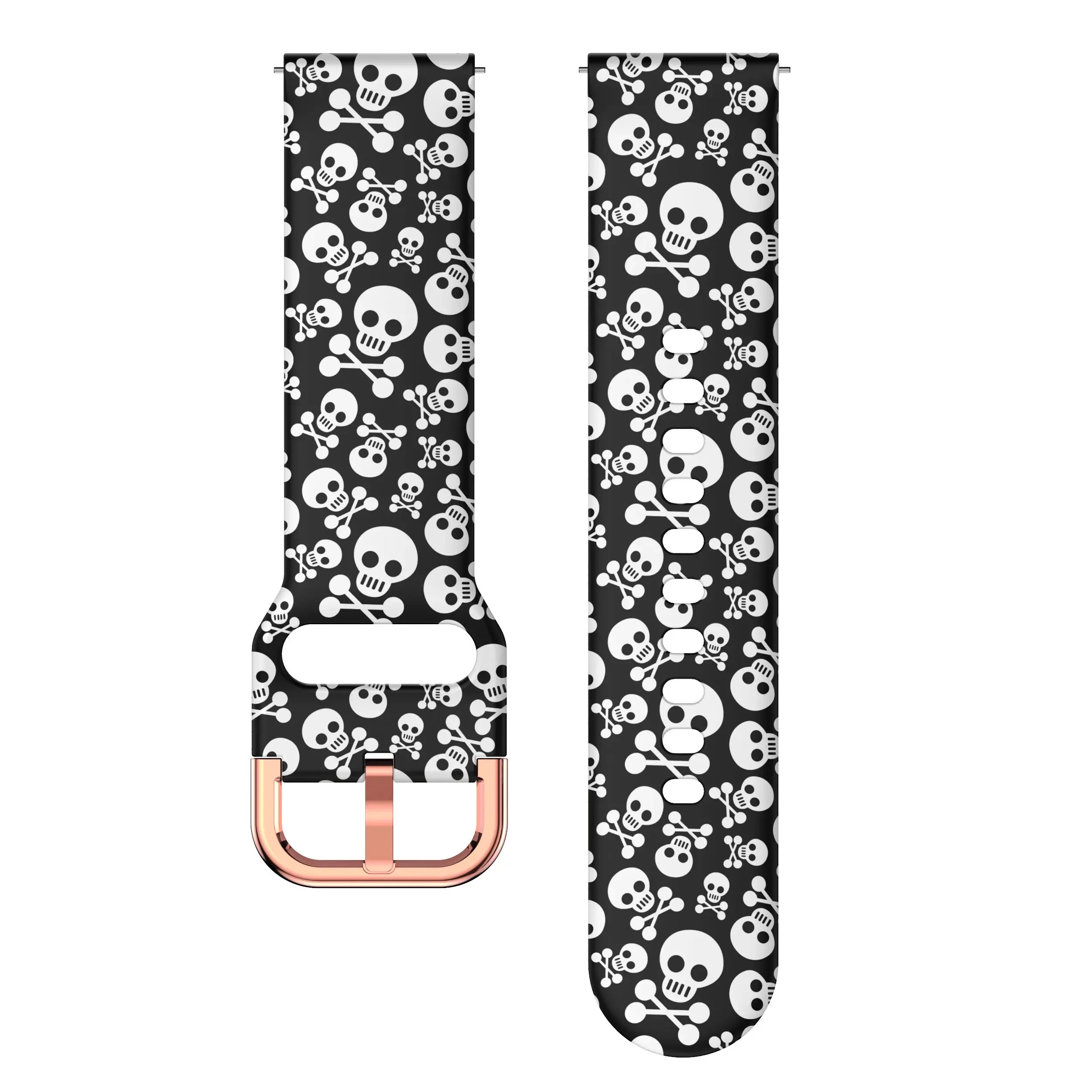 20mm/22mm strap For Samsung Galaxy watch 7/4/6/5 pro/Classic Active Printing Silicone bracelet For Amazfit GTR/GTS 4-2 mini band