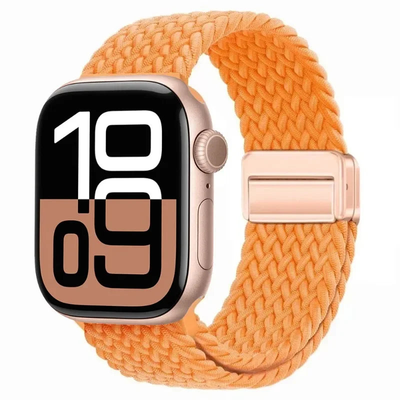 Nylon Braided Loop band for Apple Watch Ultra 3 2 49mm 11 10 42mm 46mm 9 8 7 45mm 41mm Magnetic band Apple Watch 6 5 SE 44mm 40mm band