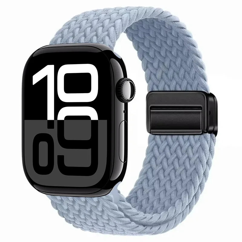 Nylon Braided Loop band for Apple Watch Ultra 3 2 49mm 11 10 42mm 46mm 9 8 7 45mm 41mm Magnetic band Apple Watch 6 5 SE 44mm 40mm band