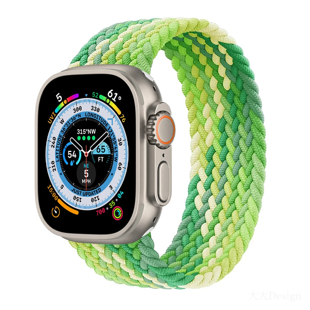 Braided Solo Loop For Apple Watch band 44mm 40mm 45mm 41mm 49mm 42mm 46mm band Apple Watch Series 10 9 SE 8 7 6 5 4 Ultra 2 Band