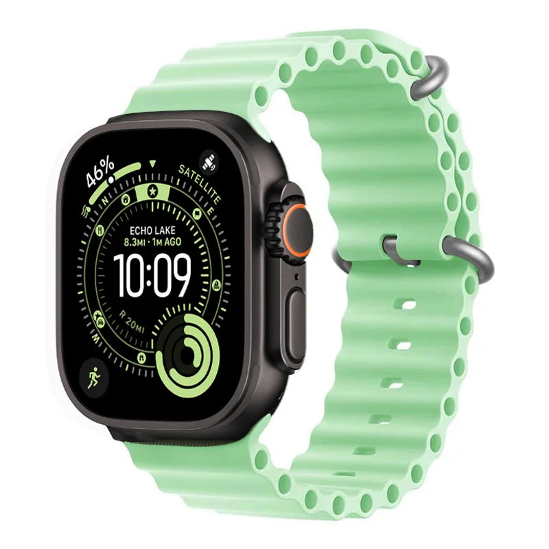 Ocean band for Apple Watch Ultra 3 2 49mm 45mm 46mm 42mm 44mm 40mm Silicone sport band correa Series 11 10 9 7 8 6 SE3 band