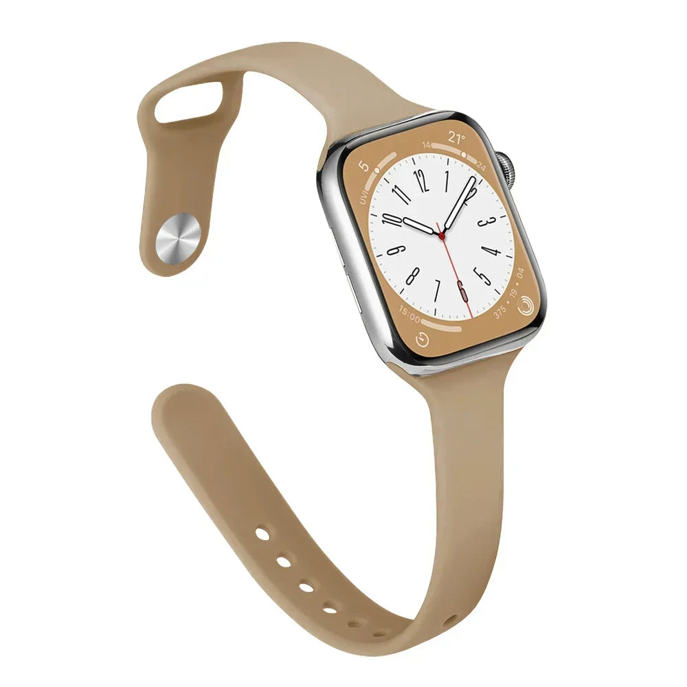 Slim band for Apple Watch band 44mm 40mm 38mm 42mm Ultra 49mm Silicone band correa Apple Watch Series 6 SE 5 4 3 7 8 45mm 41mm