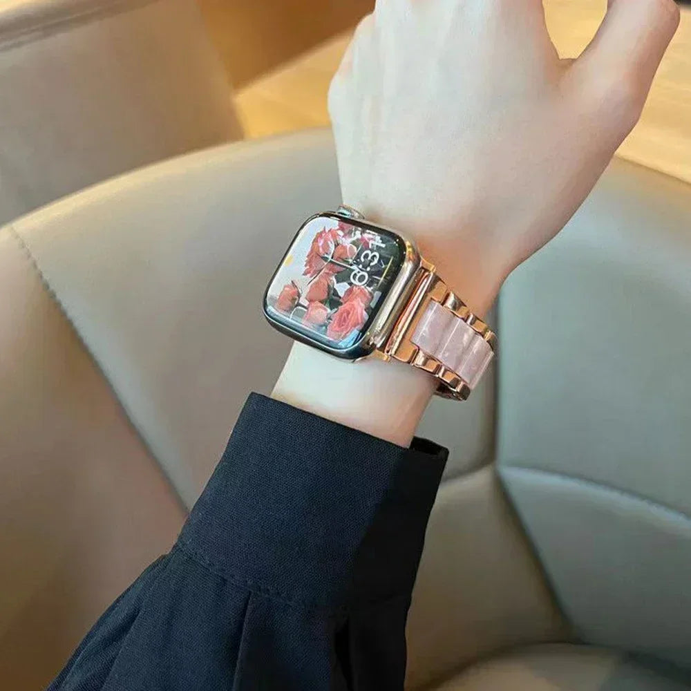 Women Resin band for Apple Watch Ultra 3 2 49mm 11 10 42mm 46mm 9 8 41mm 45mm Luxury band for Apple Watch 6 5 SE 40mm 44mm Band
