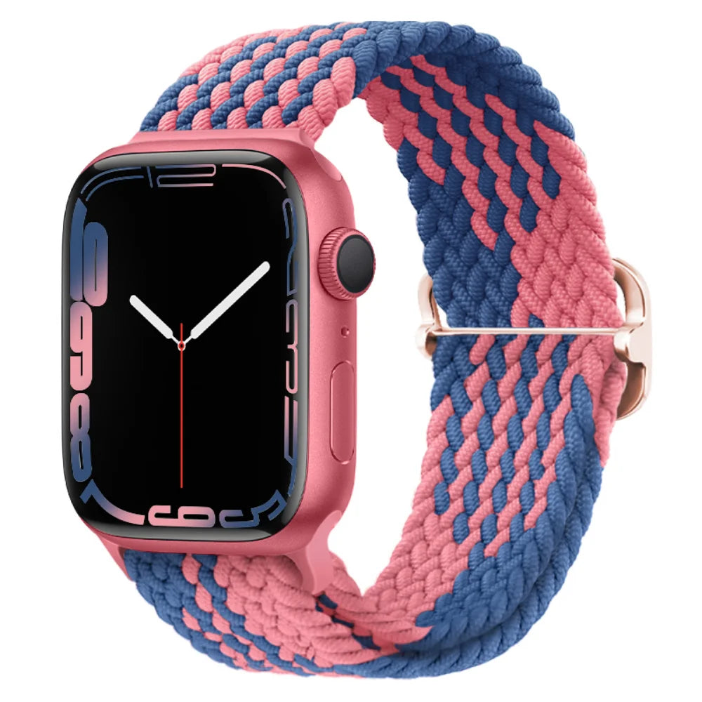 Braided Nylon band For Apple Watch Ultra 49mm 46mm 45mm 44mm 42mm 41mm 40mm Elastic band Apple Watch 11 10 9 8 7 SE 4 5 6 Belt