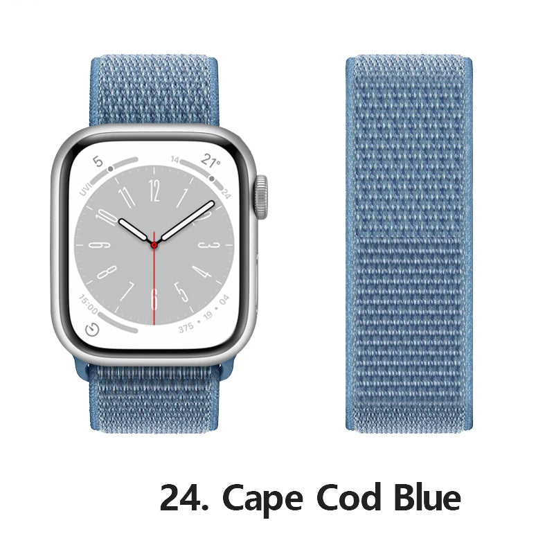 Nylon loop Correa For Apple Watch band 45mm 44mm 46mm 40mm 49mm 41mm 42mm 38mm band Apple Watch Series 6 SE 7 8 9 10 Ultra 2 bands