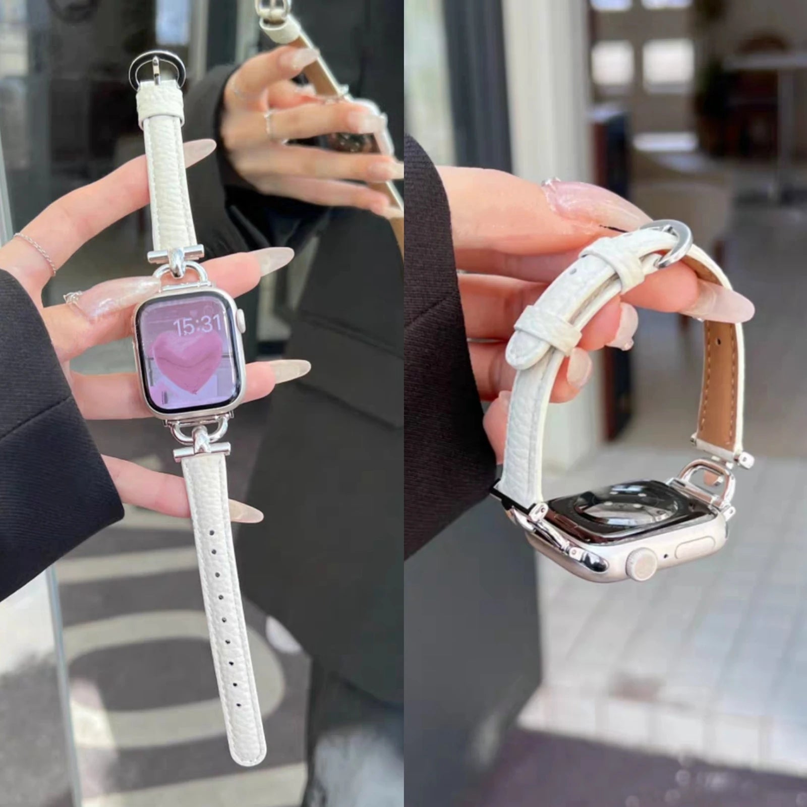 Fashion Leather loop Correa For Apple Watch band Series Ultra 11 10 9 8 7 6 5 4 3 38mm 40mm 41mm 42mm 44mm 45mm 46mm 49mm band