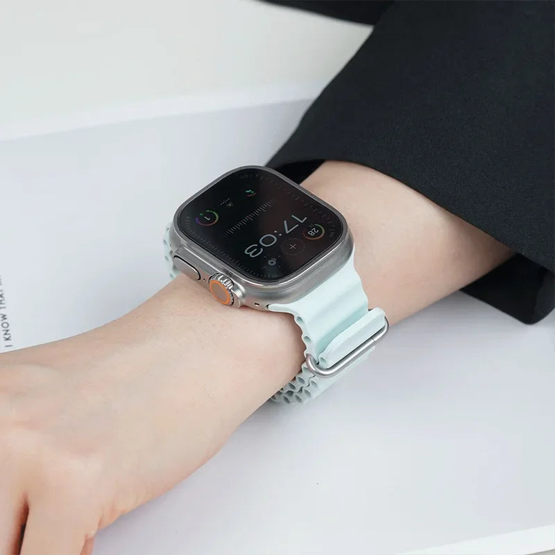 Ocean band For Apple Watch Ultra 2 3 band 49mm 9 8 7 45mm 41mm 44mm Silicone band Wristband Apple Watch S10 S11 46mm 42mm band