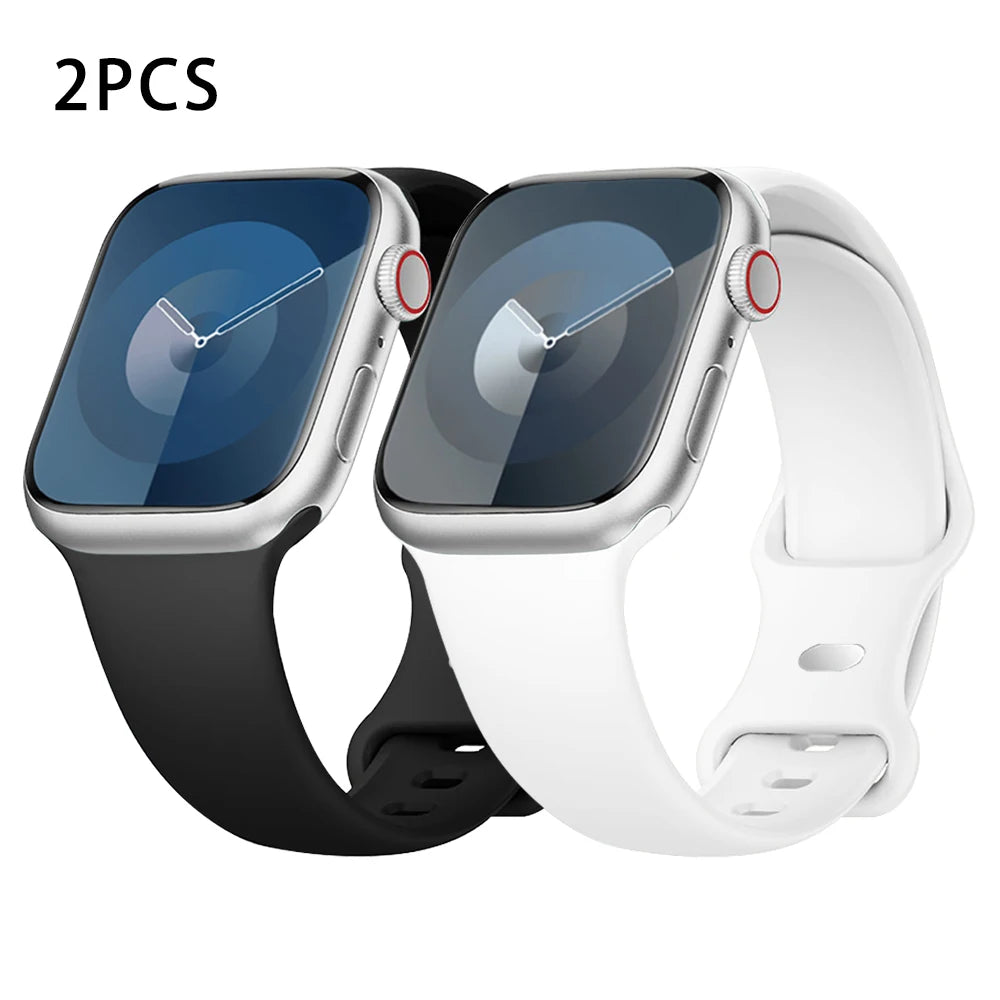 Silicone band For Apple Watch band 40mm 44mm 46mm 45mm 41mm 49mm 38mm 42mm Correa band Apple Watch Series 6 Ultra 2 7 8 9 SE 10 band