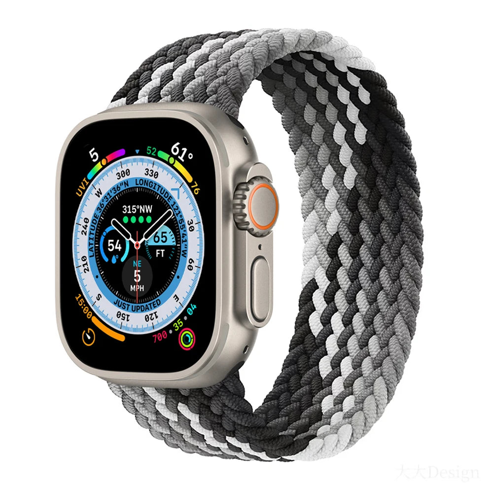 Braided Solo Loop For Apple Watch band 44mm 40mm 45mm 41mm 49mm 42mm 46mm band Apple Watch Series 10 9 SE 8 7 6 5 4 Ultra 2 Band