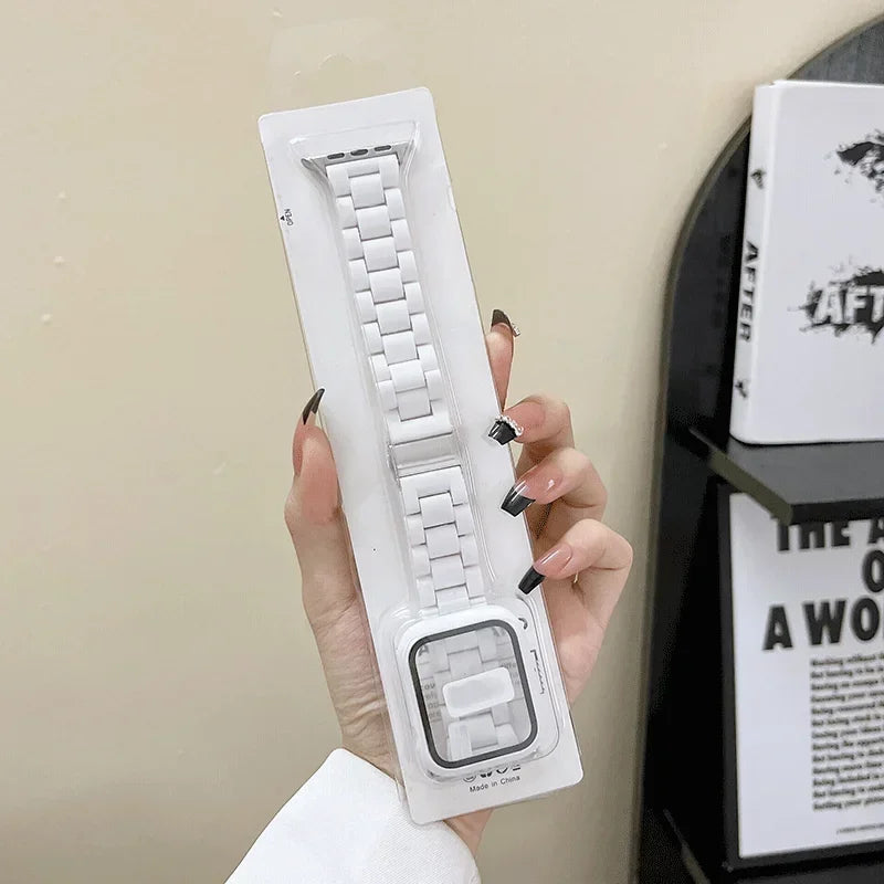 Watch band+Case+glass For Apple Watch band 44mm 40mm 38mm 42mm Candy band Apple Watch Ultra 2 49mm serie 9 8 7 6 5 4 3 SE 41mm 45mm