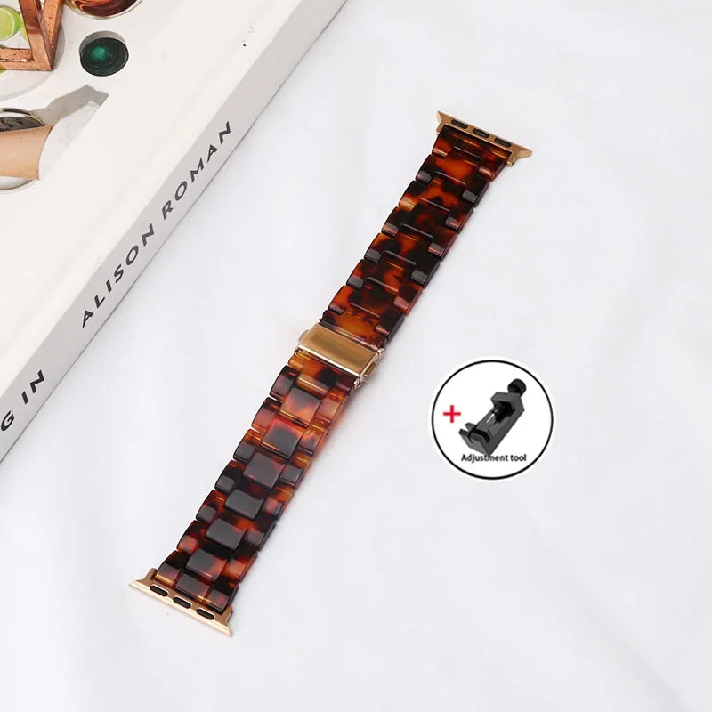 Resin band for Apple Watch band 44mm 40mm 45mm 49mm 38mm 42mm 41mm Fashion Wrist band for Apple Watch Series 8 7 6 5 4 3 2 1 Ultra 2