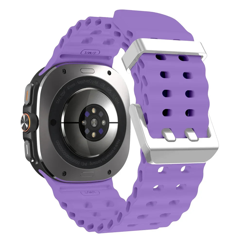 Marine Band For Samsung Galaxy Watch ultra 2025/7 ultra Accessories Two color Sport silicone Bracelet Galaxy Watch ultra Straps