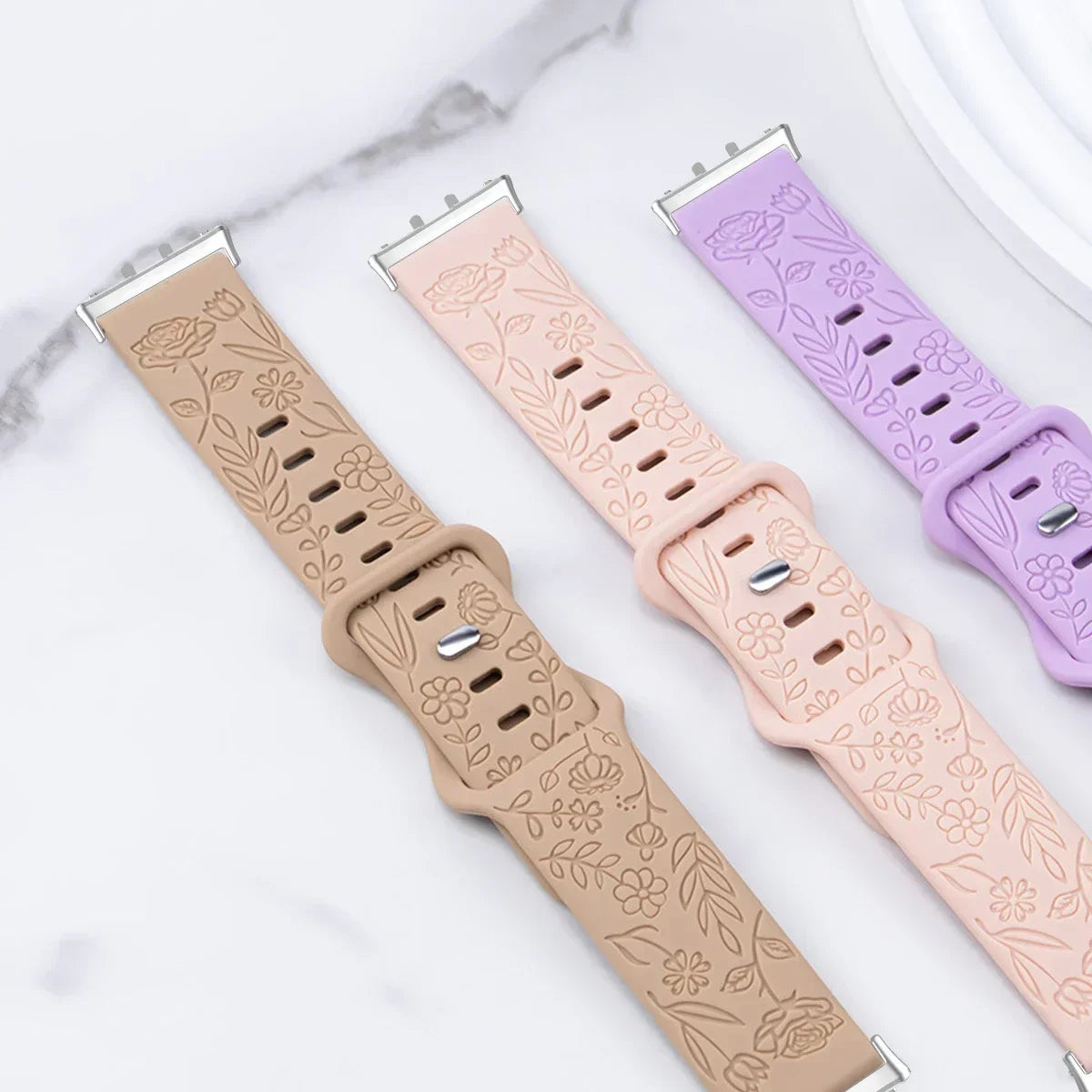 Prints Design Strap for Samsung Galaxy Fit 3 Watch Band Silicone Engraving Bracelet for Samsung Galaxy Fit 3 Floral Wristband