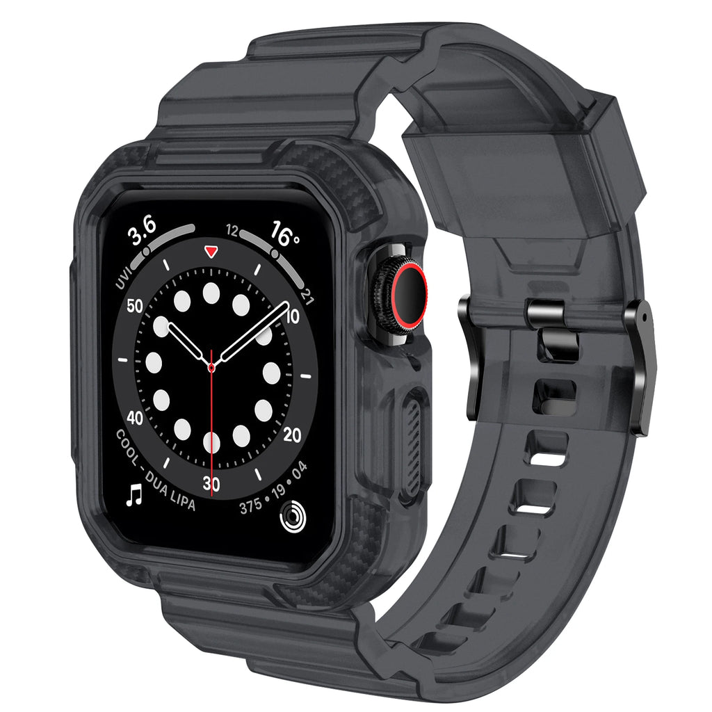 Rugged Armor Pro Designed 44mm 42mm band for Apple Watch band with Case for Apple Watch 44mm 42mm Series 6 SE 5 4