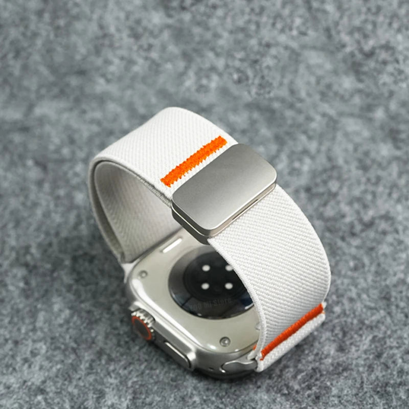 Nylon loop For Apple Watch Ultra 2 3 band 49mm 44mm 46mm 42mm 45mm magnetic band correa Apple Watch Series 10 9 8 7 11 3 SE band