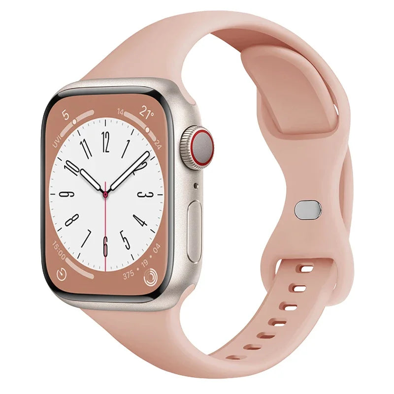 Slim Silicone band for Apple Watch band 44mm 40mm 41mm 45mm 38mm 42mm 49mm 46mm Apple Watch Series 10 9 8 7 SE 6 5 4 Woman band
