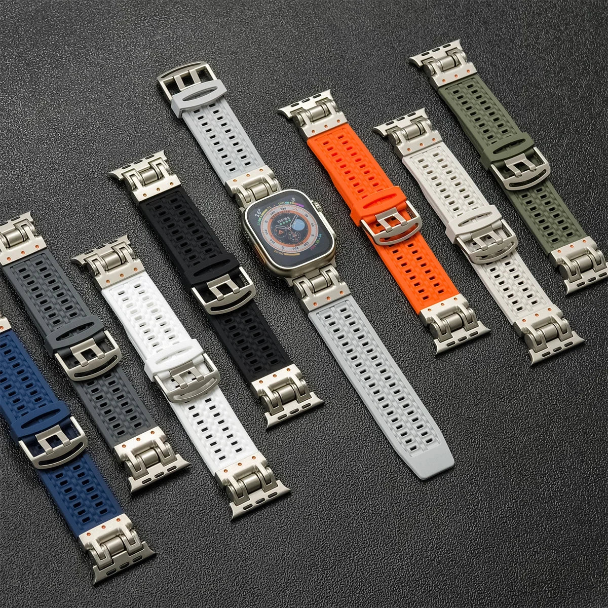 Soft Silicone band for Apple Watch Ultra 2 49mm 45mm 42mm 44mm sport Breathable band for Apple Watch Series 9 8 7 6 5 4 band