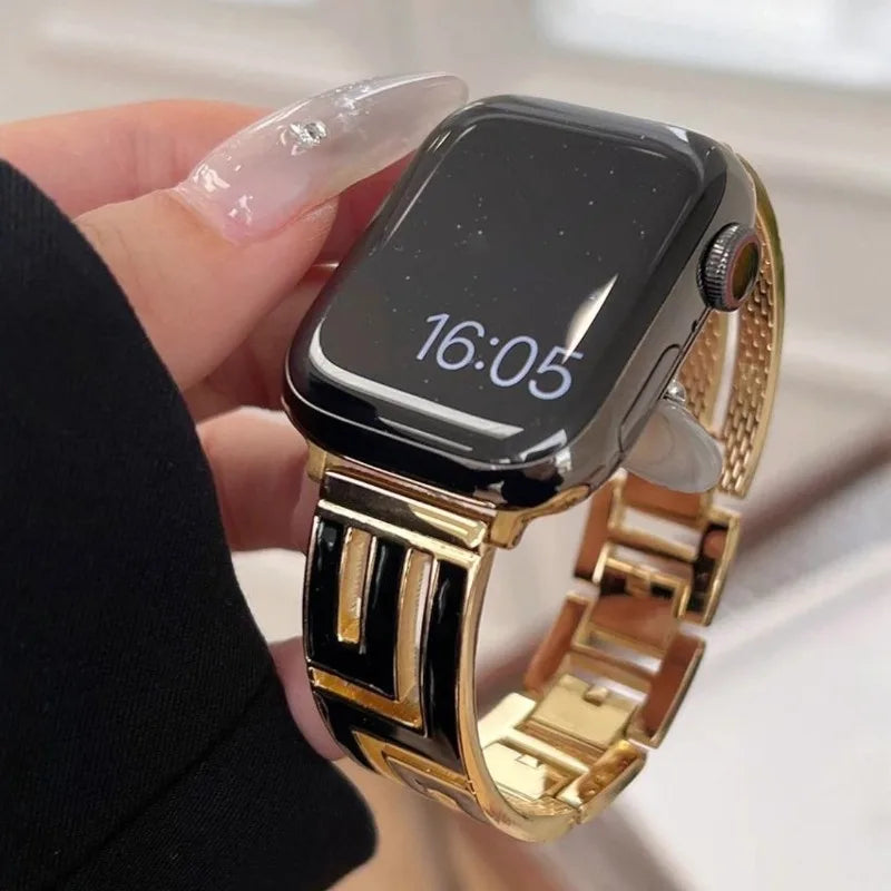 Luxury metal band for Apple Watch S10 46mm 42mm Ultra 2 49mm 9 8 7 45mm 41mm Women band for Apple Watch SE 6 5 4 40mm 44mm 38mm