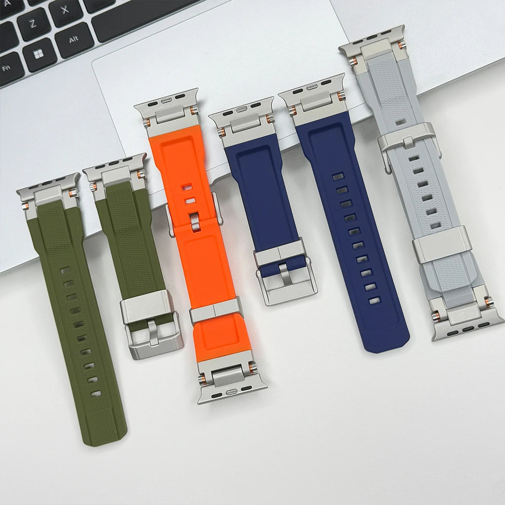 Men's Sport TPU band for Apple Watch band Ultra 2 49mm 46mm 45mm 44mm 42mm Silicone band for Apple Watch Series 10 9 8 7 6 5 4