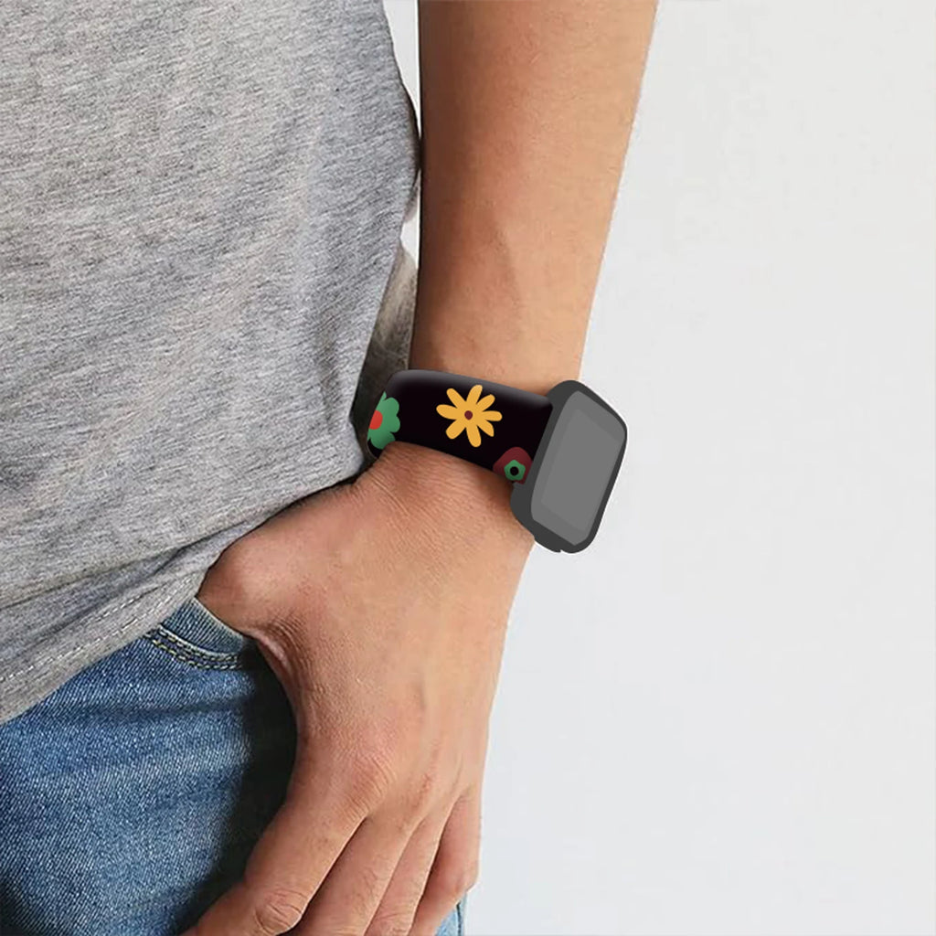 Silicone band for Apple Watch 10 9 8 7 SE Flowers Printed band Replaceable band for Apple Watch 44mm 42mm 41mm 40mm Watchband