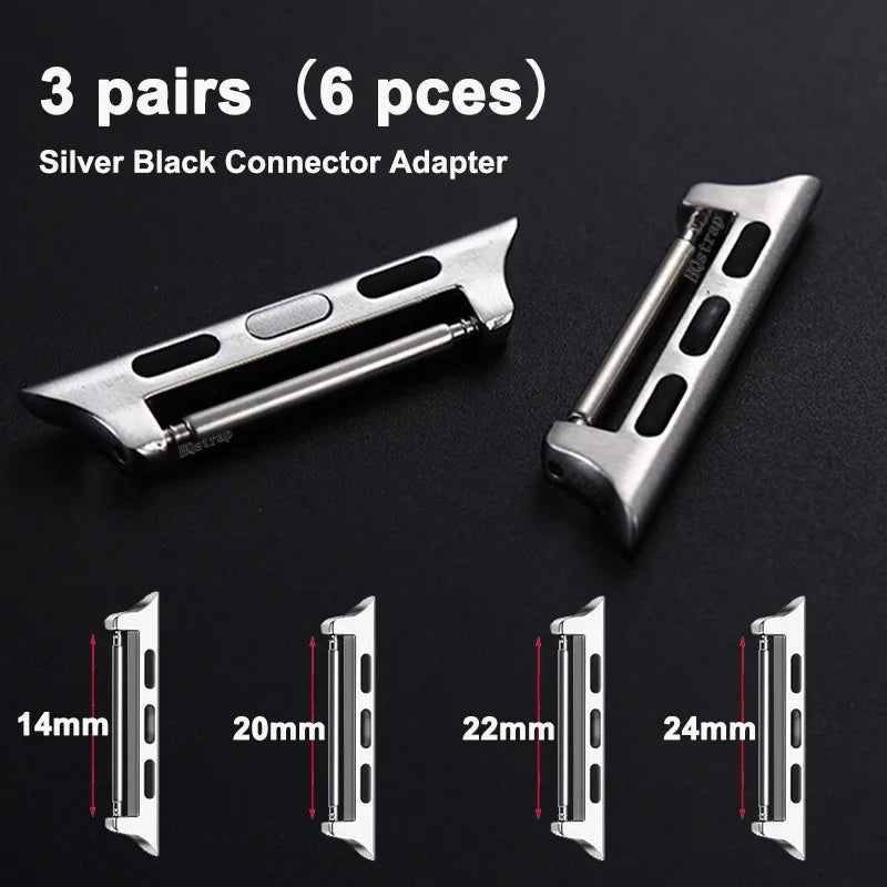 6 pces Connector for Apple Watch Ultra 2 49mm 44mm 45mm 42mm Stainless Steel Adapter for Apple Watch 9 8 7 6 5 4 SE 40mm 41mm 38mm