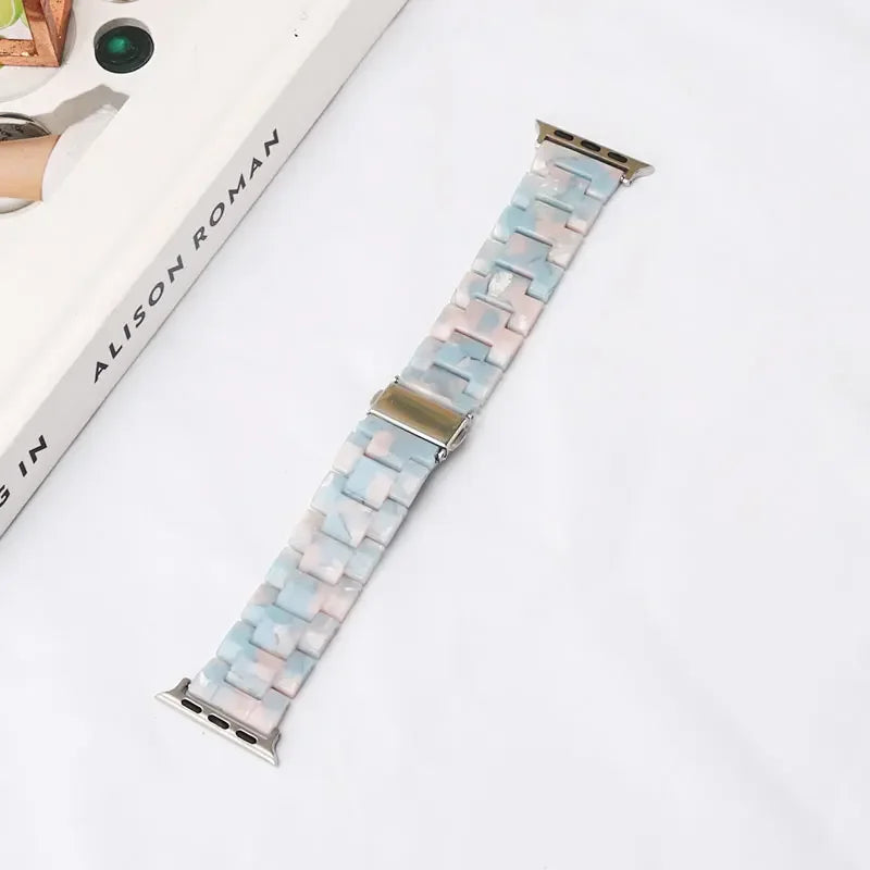 Resin band for Apple Watch band 44mm 40mm 45mm 49mm 38mm 42mm 41mm Fashion Wrist band for Apple Watch Series 8 7 6 5 4 3 2 1 Ultra 2
