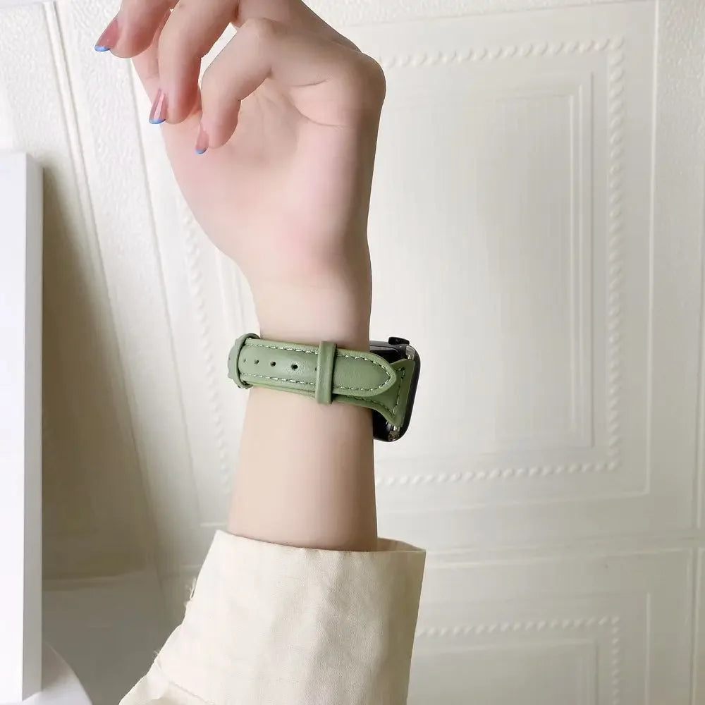 Slim leather band for Apple Watch band Ultra 2 49mm Series 10 7 8 9 41mm 45mm 38mm 42mm Wrist band Apple Watch SE 6 5 4 40mm 44mm m