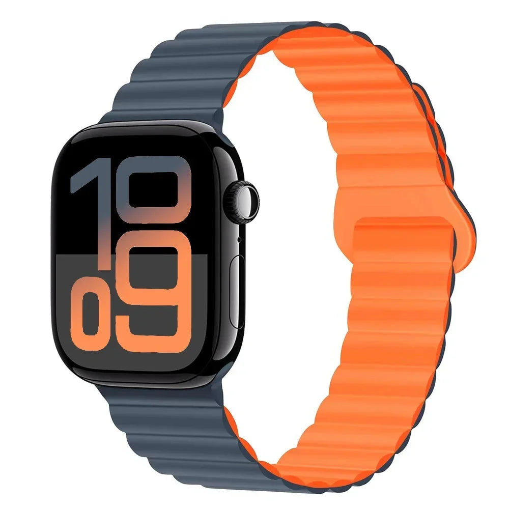 Silicone band for Apple Watch Ultra 3 2 1 49mm 11 10 42mm 46mm Magnetic band for Series 9 8 7 6 5 4 SE3 41mm 45mm 44mm 40mm