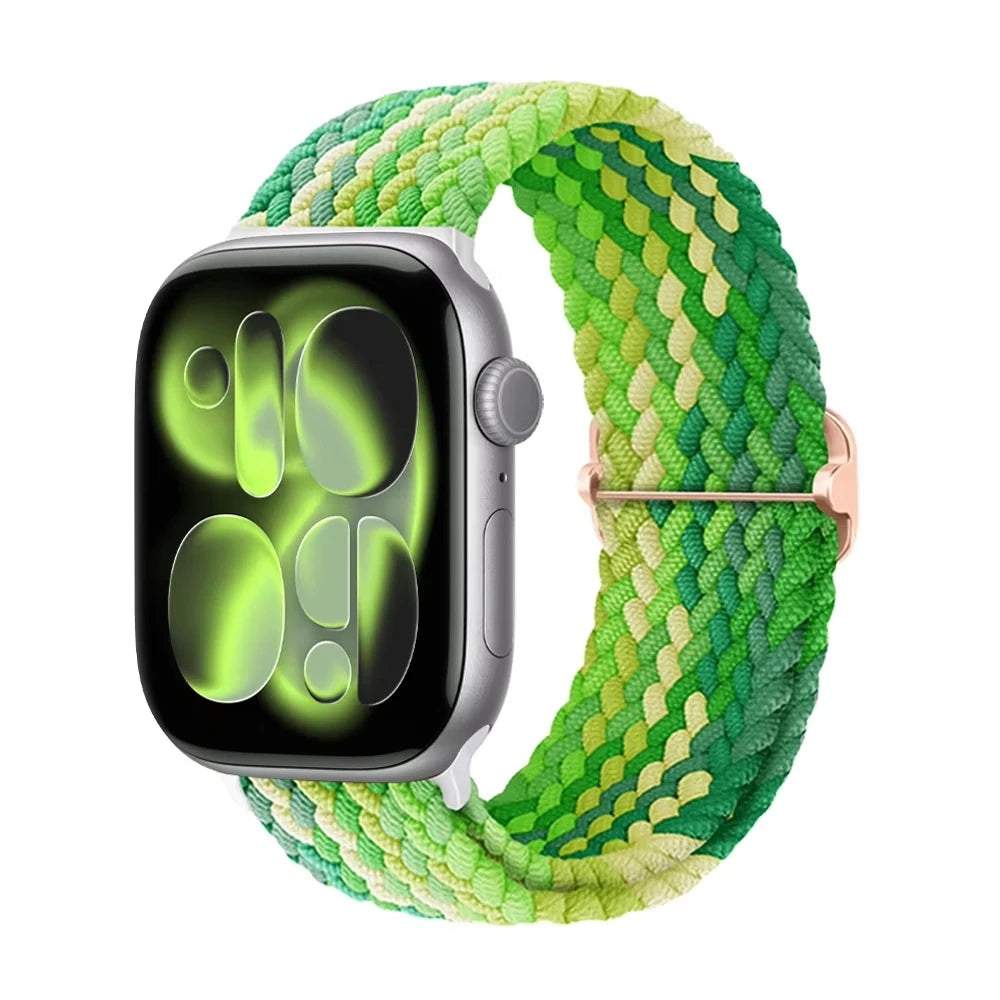 Braided band For Apple Watch band 44mm 45mm 49mm 46mm 40mm 41mm 38mm Elastic Adjustable Nylon band Apple Watch Series 11 10 9 8 SE 7 Ultra3