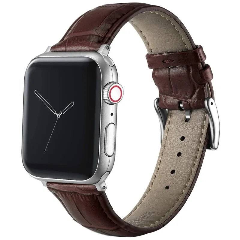 Leather band for Apple Watch band Ultra 3 2 49mm 46mm 45mm 41mm 44mm 42mm Leather Watch band for Apple Watch Series 11 10 9 8 7 SE