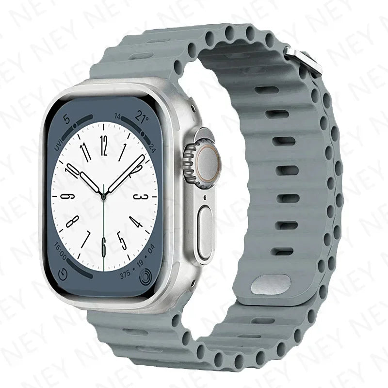 Ocean band For Apple Watch Ultra 2 band 49mm 9 8 7 45mm 41mm Silicone band Wristband Apple Watch 10 6 5 4 3 SE 44mm 40mm 42mm band