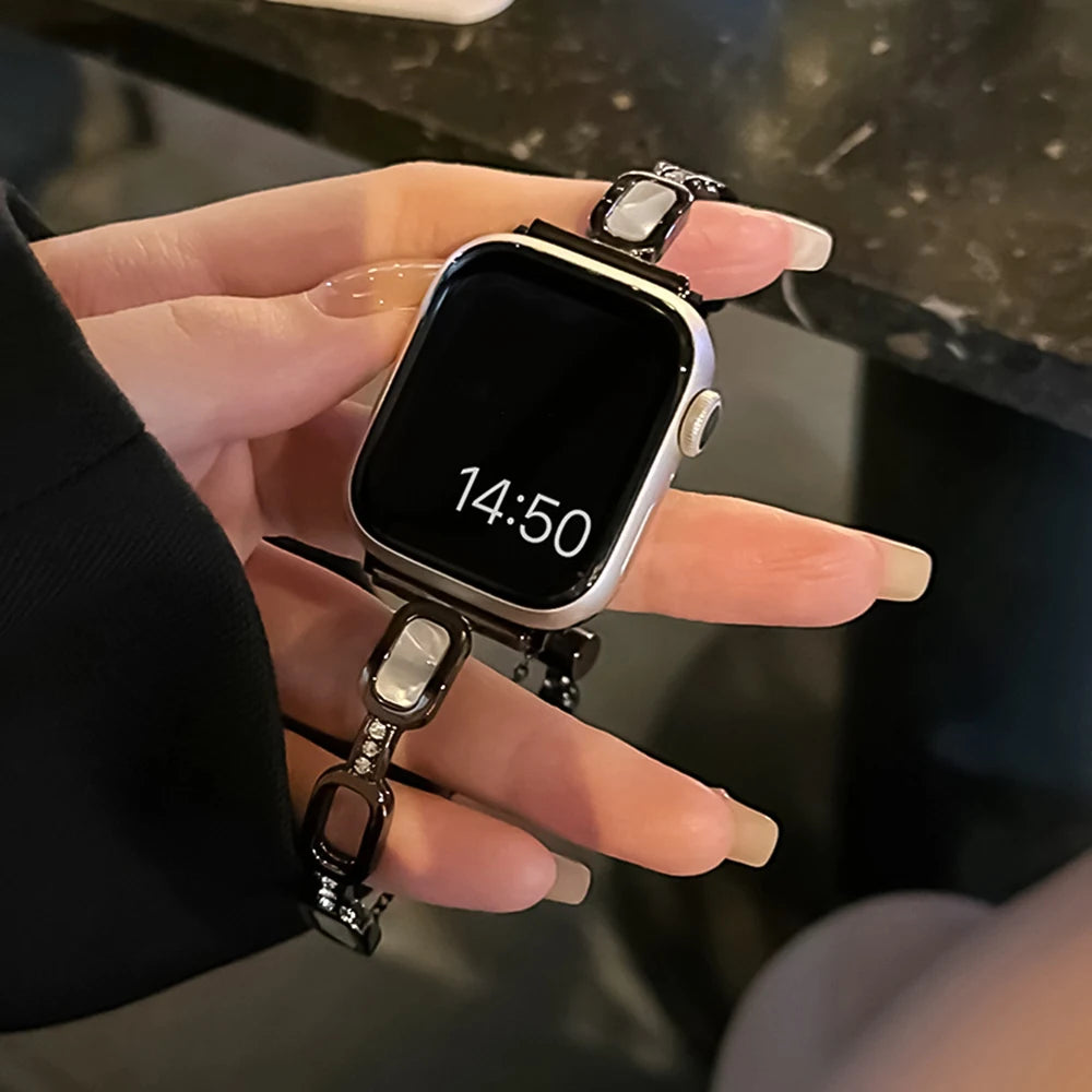 Women metal band for Apple Watch 10 9 8 band 42mm 46mm 41mm 45mm 40mm 44mm band Apple Watch Series 7 SE 6 5 Ultra watch band Belt