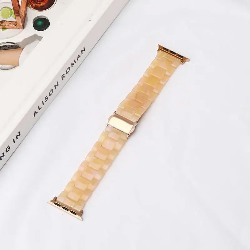 Resin band for Apple Watch band 44mm 40mm 45mm 49mm 38mm 42mm 41mm Fashion Wrist band for Apple Watch Series 8 7 6 5 4 3 2 1 Ultra 2