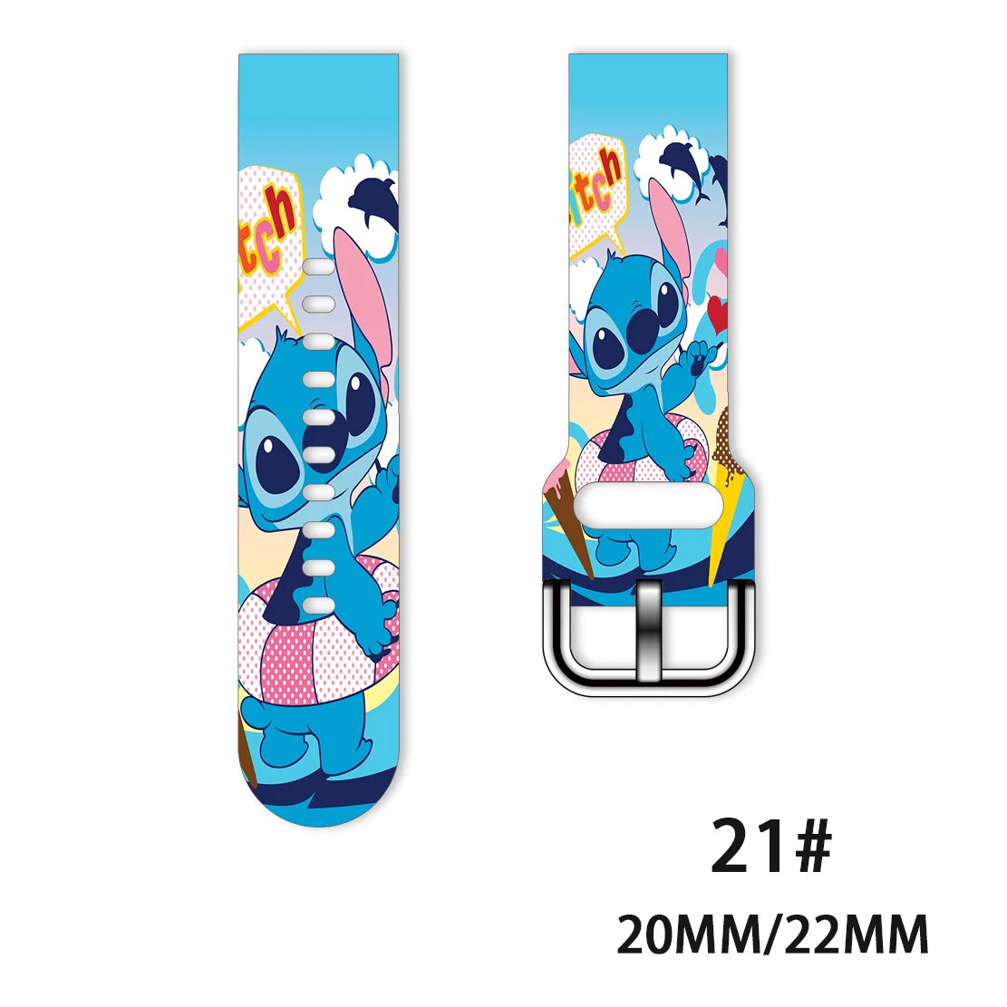 22mm 20mm Lilo & Stitch For Samsung Galaxy watch 4 classic/46mm/Active 2/3/Gear S3/amazfit bracelet Huawei watch GT 2/3 Pro band