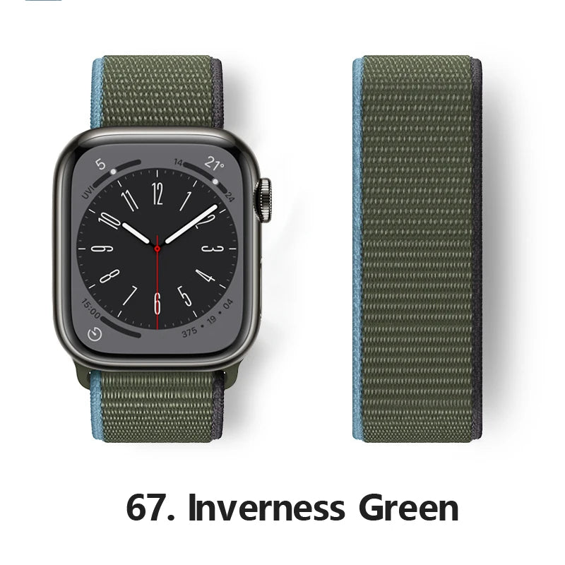 Nylon loop Correa For Apple Watch band 45mm 44mm 46mm 40mm 49mm 41mm 42mm 38mm band Apple Watch Series 6 SE 7 8 9 10 Ultra 2 bands