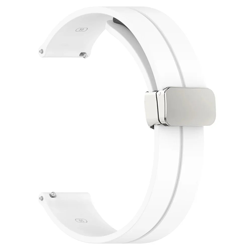 20mm 22mm Strap For Samsung Galaxy watch 4/5 pro/classic/gear s3/active 2 Sport Silicone Magnetic Buckle Huawei GT 2 2e 3 band